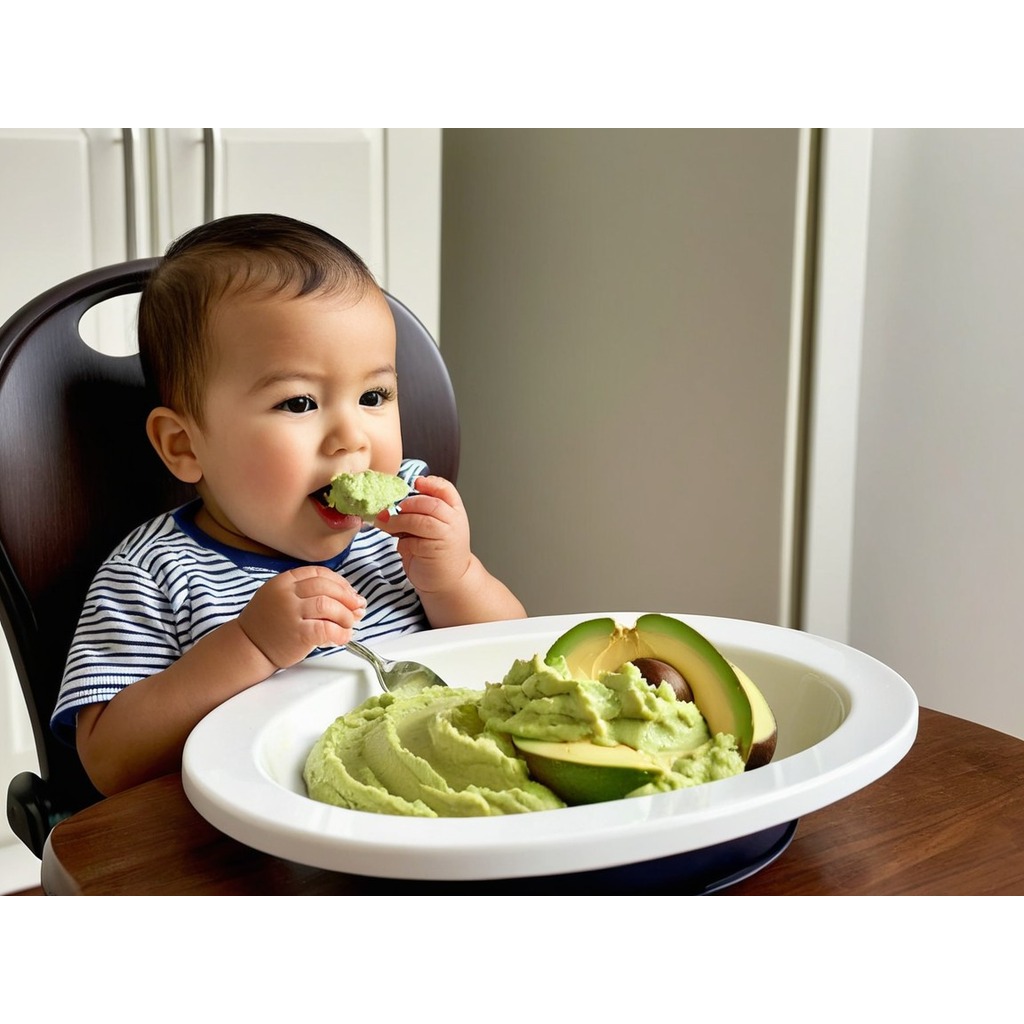 Boy eating Avocado Home